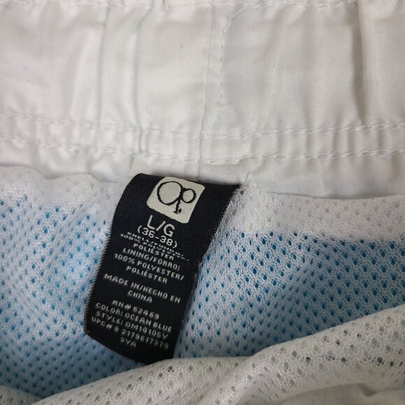 Ocean Pacific Mens Swim Trunks Blue‎ Size L (36-38) Cargo Style Drawstring Mesh - Picture 3 of 9